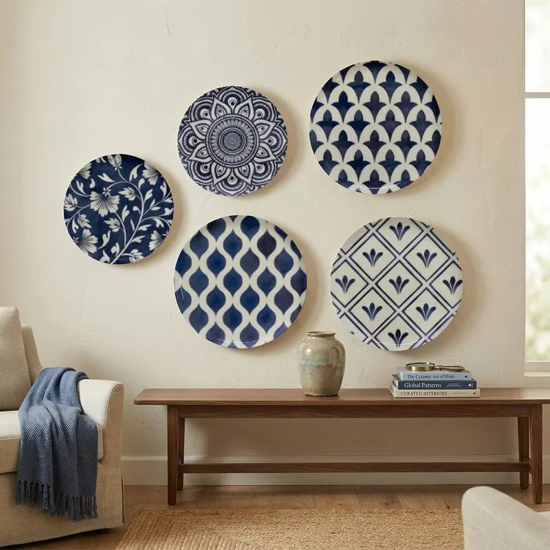 Indigo Rhythm Metal Wall Plates - Set Of Five media 1