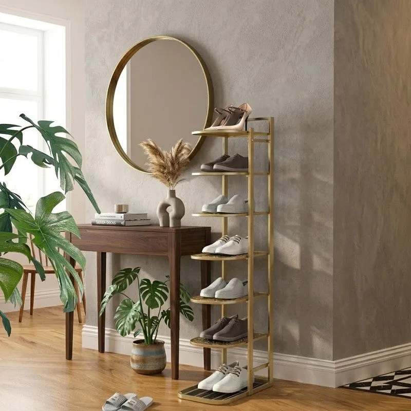 Modular Metal Shoe Rack - Gold media 1
