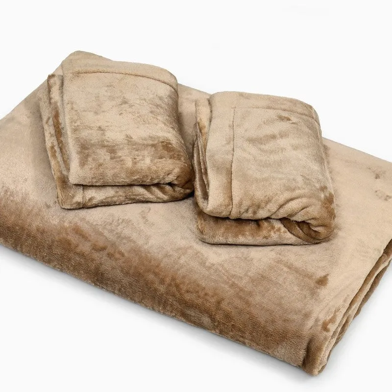 VelvetDream Woolen Bedsheet (Beige) - 150 GSM media 9