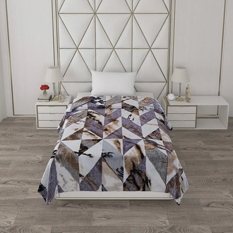 Monte Carlo Rustic Harmony Blanket (Grey,White)- 550 GSM media 3