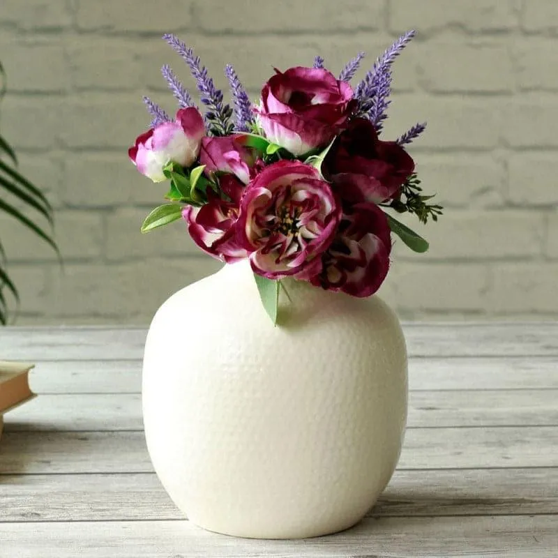 Francine Metal Vase - White media 1