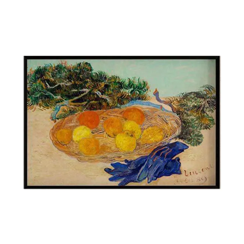 Still Life Of Oranges & Lemons With Blue Gloves By Vincent Van Gogh - Black media 6