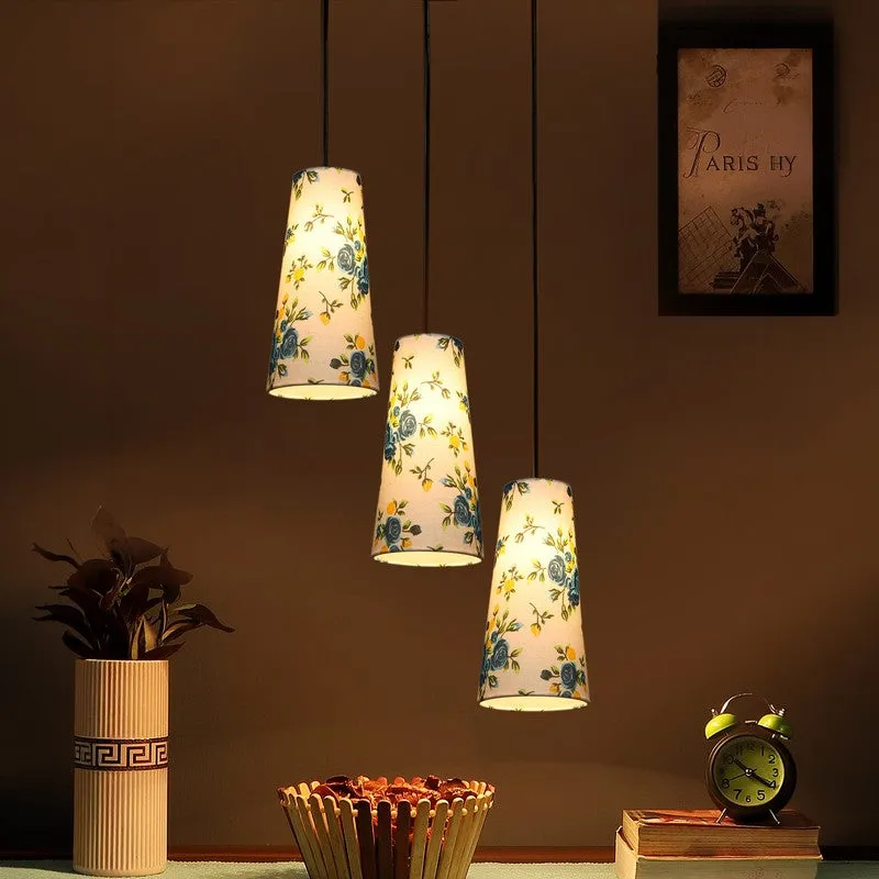 Nordic Neutral Triple Metal Ceiling Lamp - White & Blue media 1