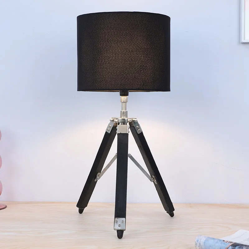 Urbane Fold Solid Tripod Mango Wood Table Lamp - Black media 2