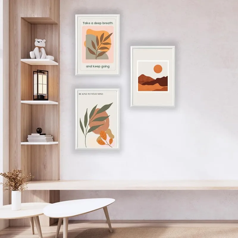 Desert Muse Paper Wall Painting With Frame - White media 4