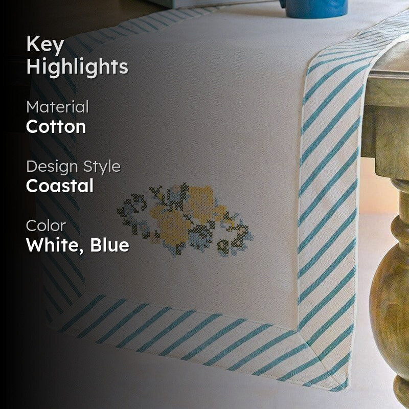 Petal Blush Cotton Table Runner media 2