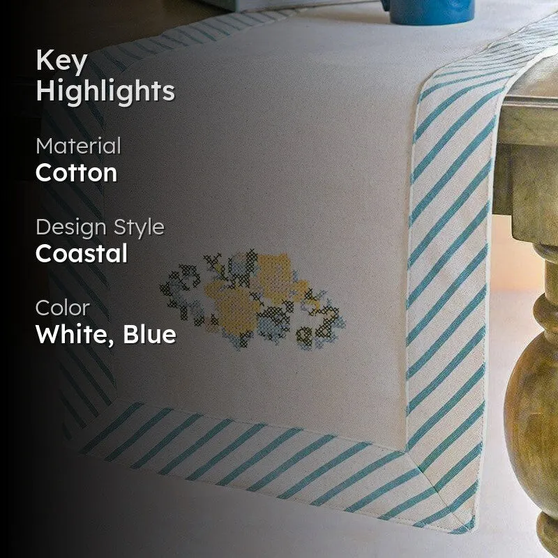 Petal Blush Cotton Table Runner media 2