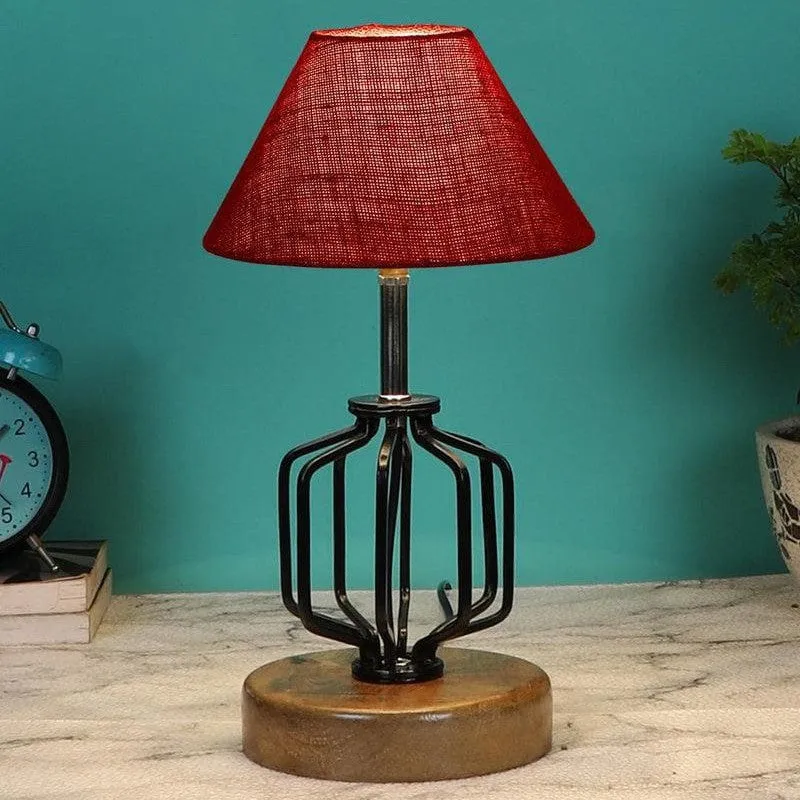 Cosmo Fabric Table Lamp - Red,Black,Brown media 1