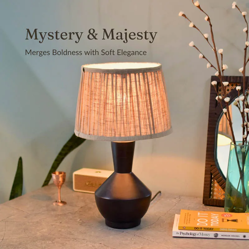Amiro Plated Wooden Table Lamp - Grey,Black media 3