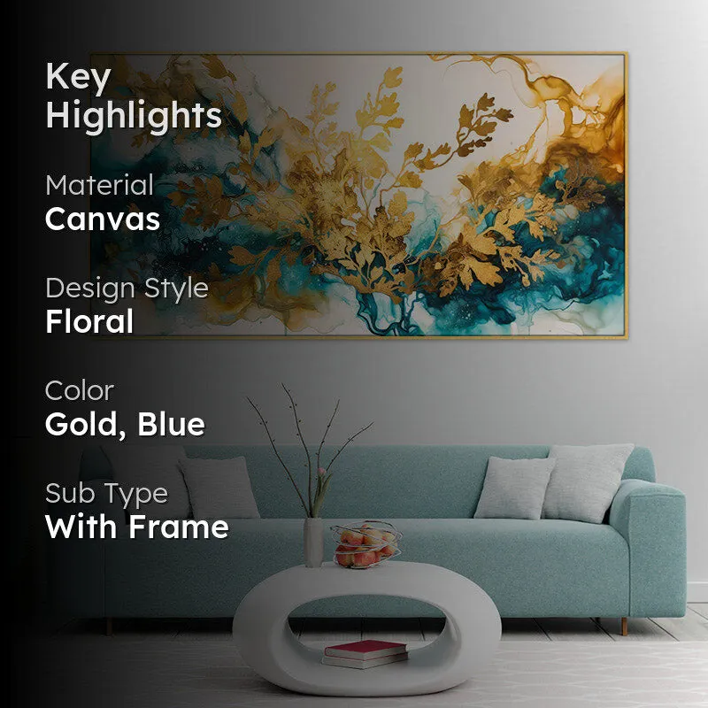 Aurora Abstract Gold Canvas Wall Painting media 2
