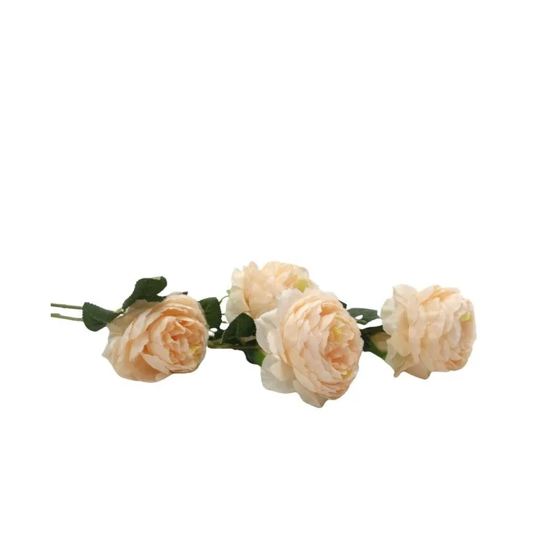 Lifelike Artificial Rose Flower With Natural Touch (Peach) - Set of Three media 5