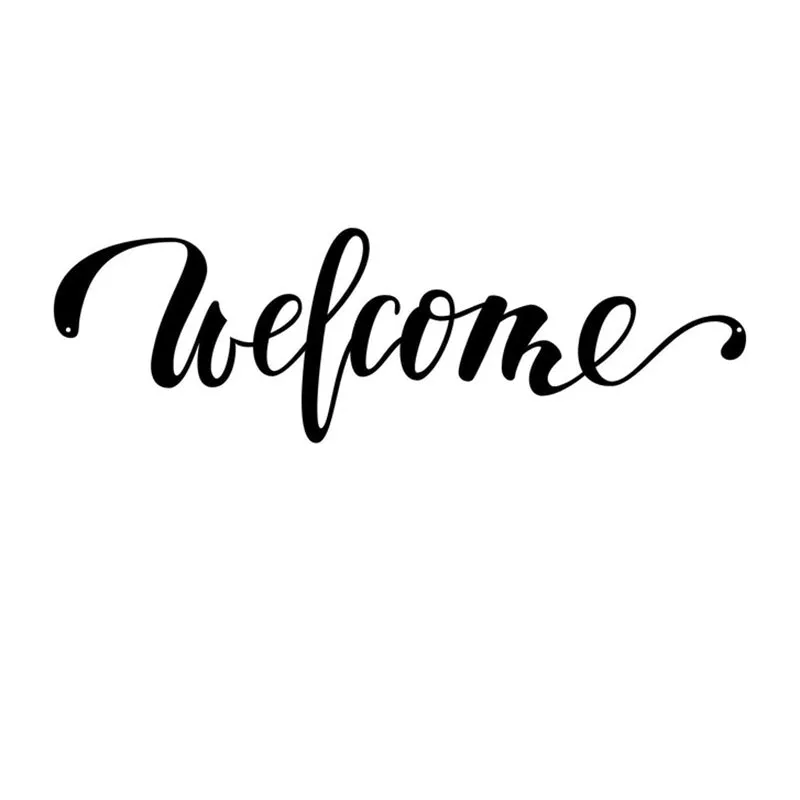 Welcome Typography Mild Steel Wall Accent media 3