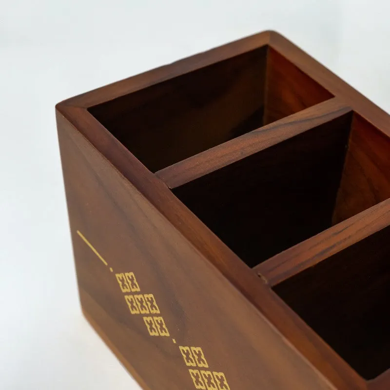 Nova Luxe Wood Desk Organiser - Brown media 8