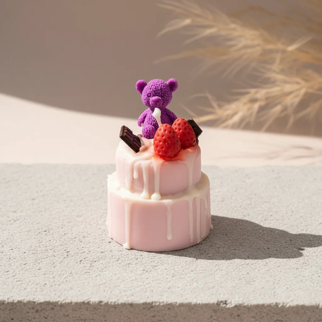 Cake Time Scented Candle - Vanilla, Strawberry media 1
