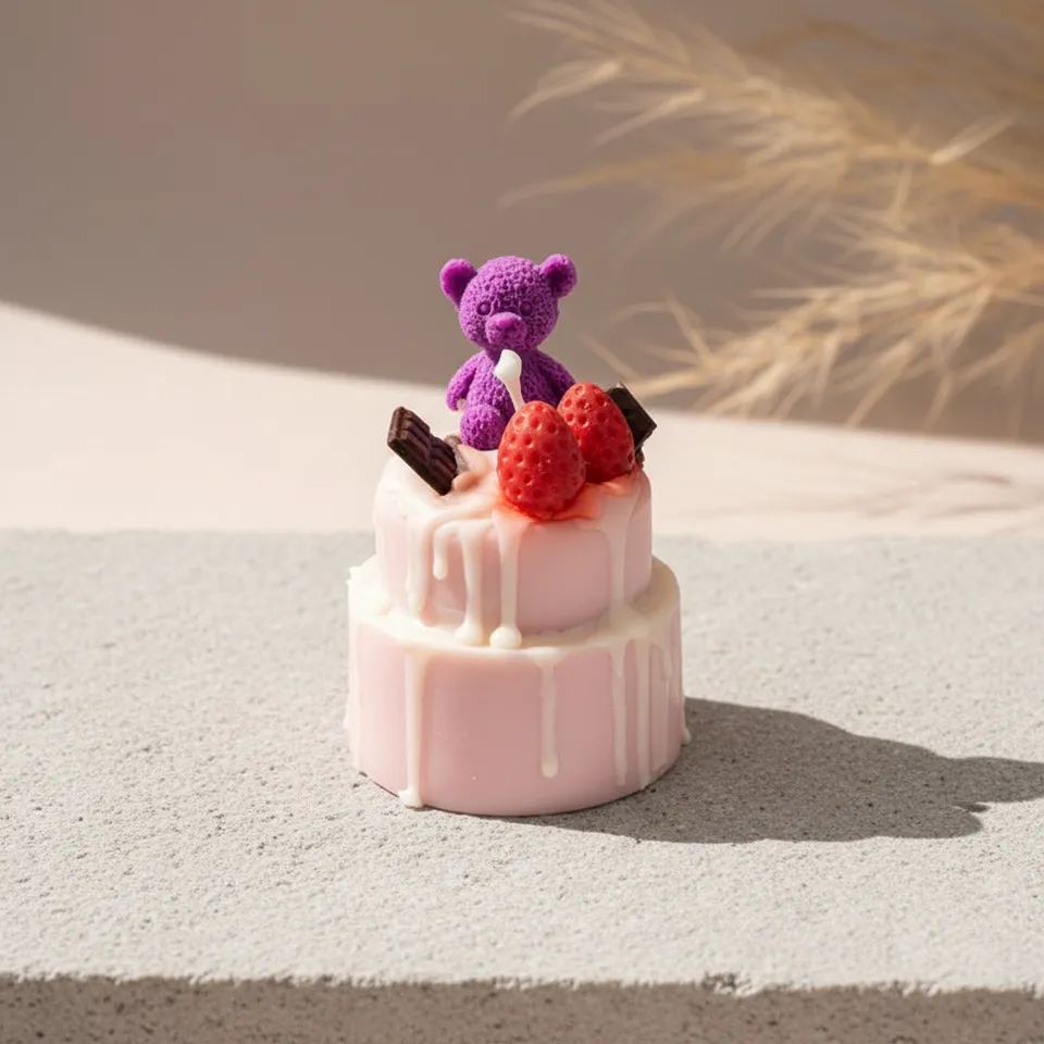 Cake Time Scented Candle - Vanilla, Strawberry media 1