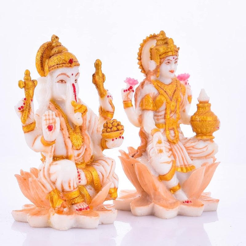Lakshmi Ji And Ganesha Idol - Set Of Two media 3