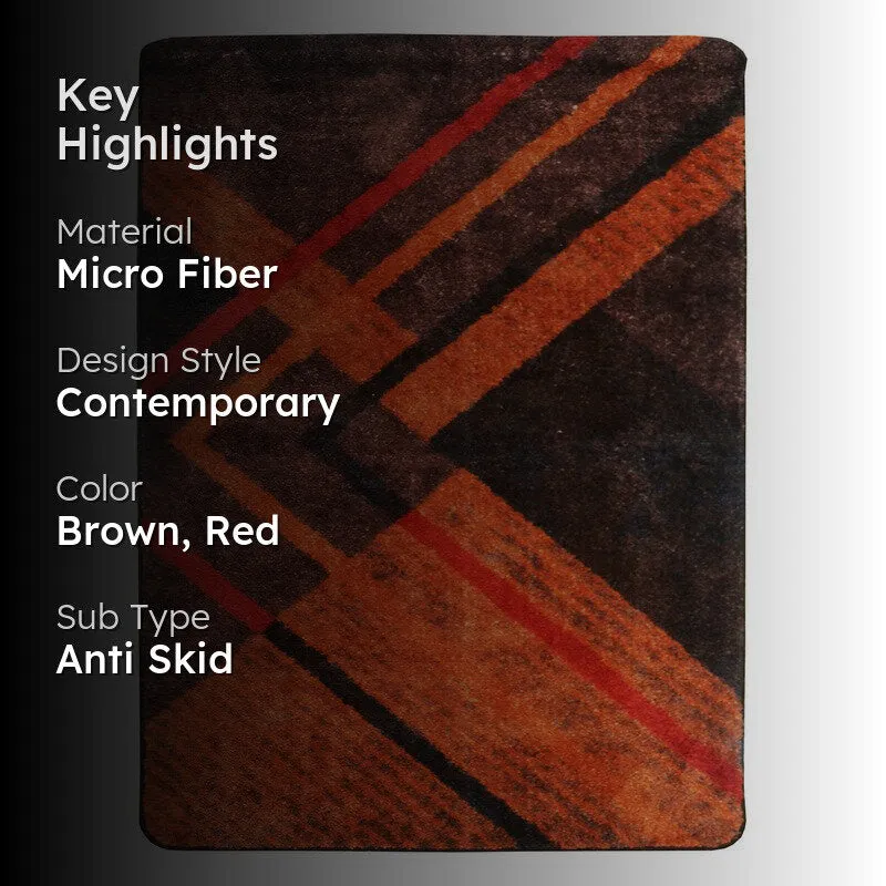 Beyric Abstract Micro Fiber Area Rug - Brown,Red media 2