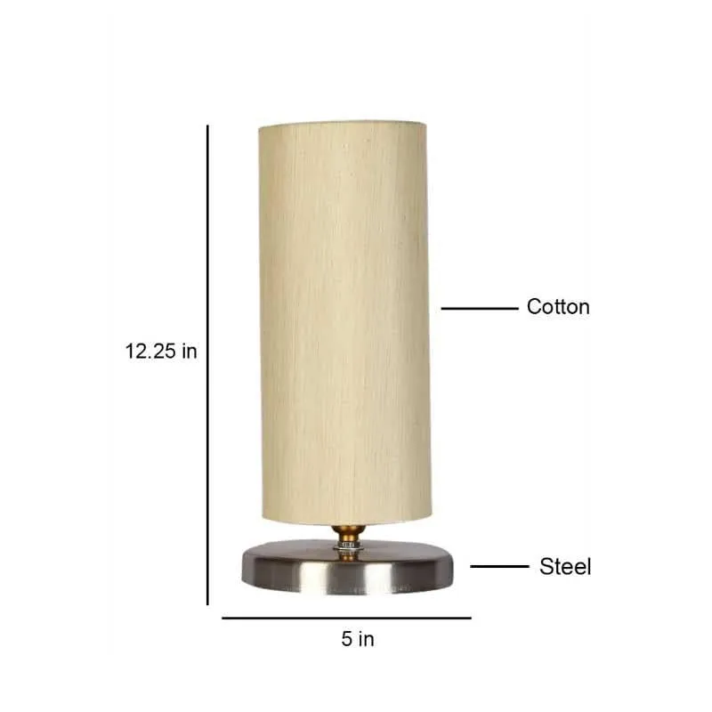 Scarta Fabric Table Lamp - White,Silver media 5