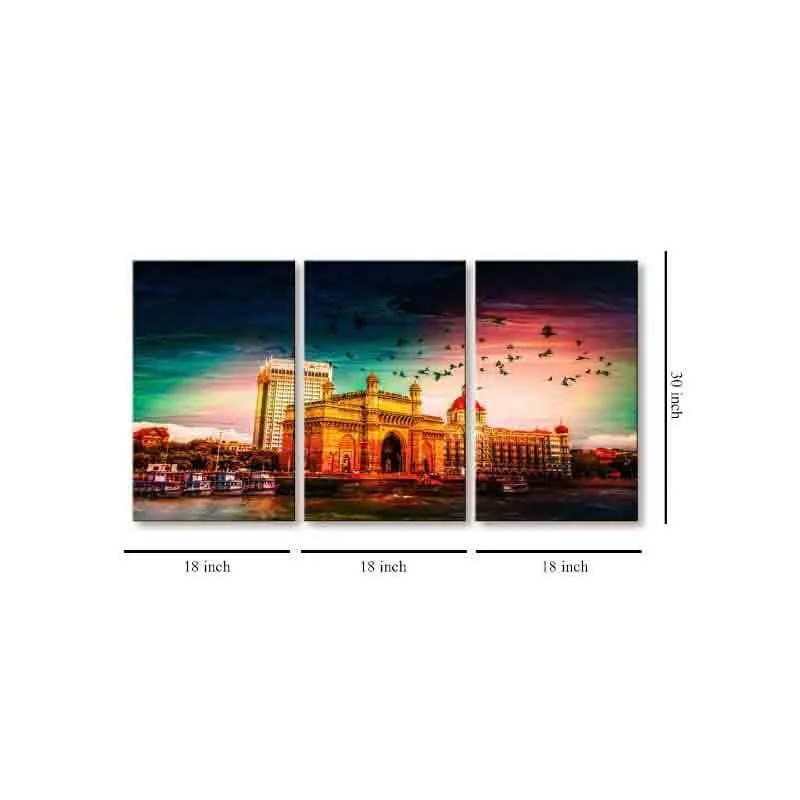 City Of Dreams Poly Canvas Wall Art - Three Piece Set media 7