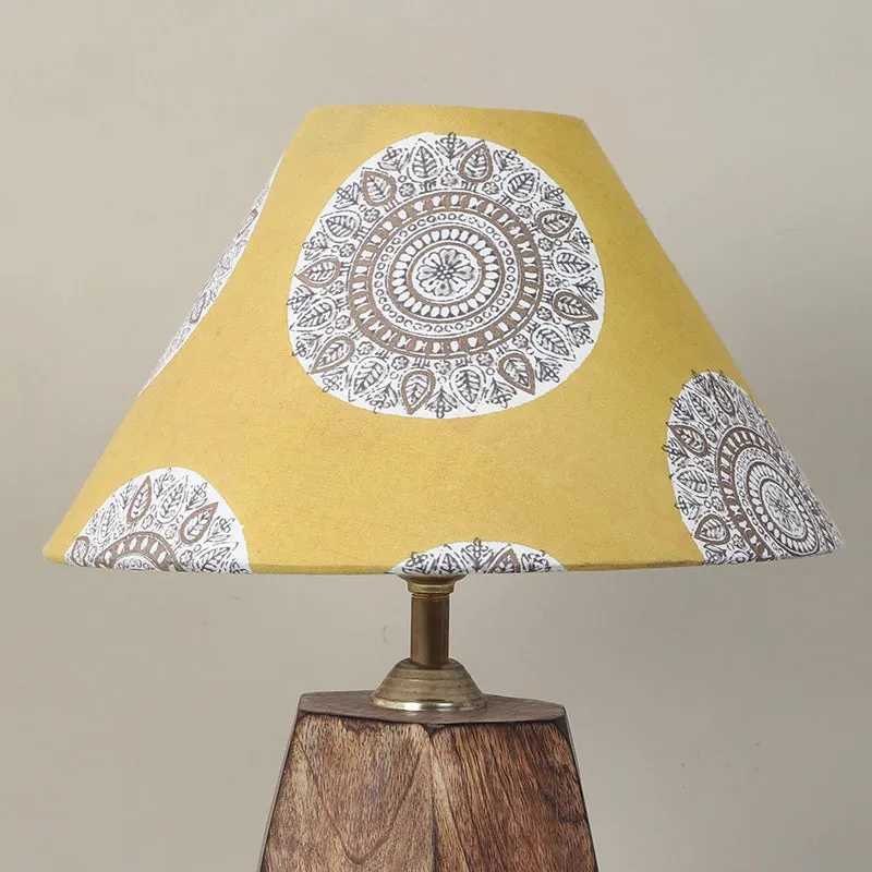 Mandala Merry Printed Mango Wood Table Lamp - Brown,Yellow,White media 5
