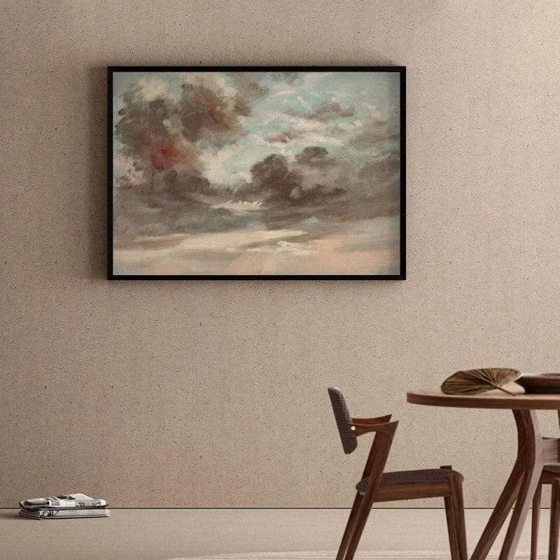 Cloudy Chroma Canvas Wall Painting - Black Frame media 1