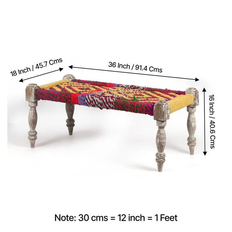 Fryxo Sheesham Wooden Bench - Multicolor media 9