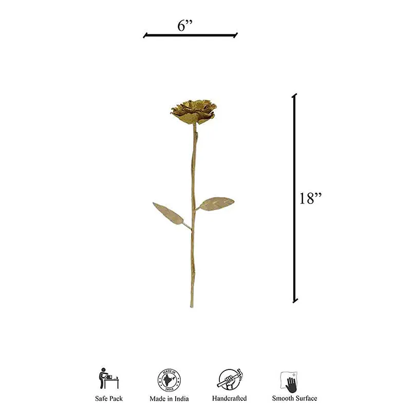 Evergreen Romance Gold Rose Showpiece media 5