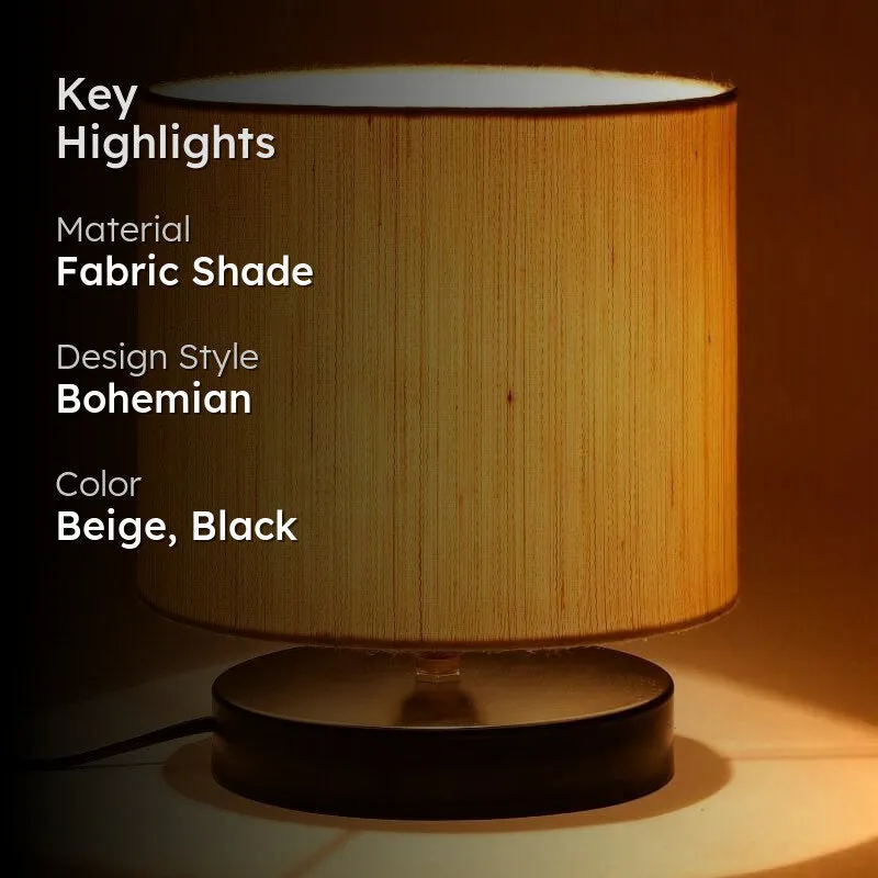 Busky Fabric Table Lamp - Beige,Black media 2