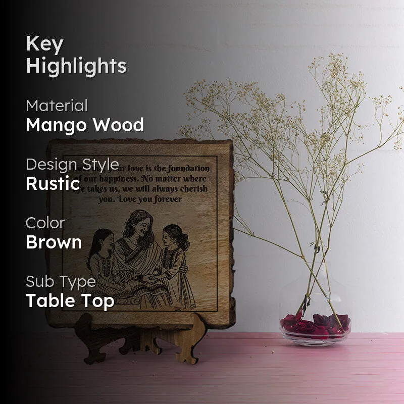 Dadi Ma's Love Wood Showpiece - Square media 2