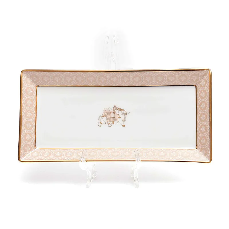 Gilded Legacy Porcelain Platter - Peach media 2