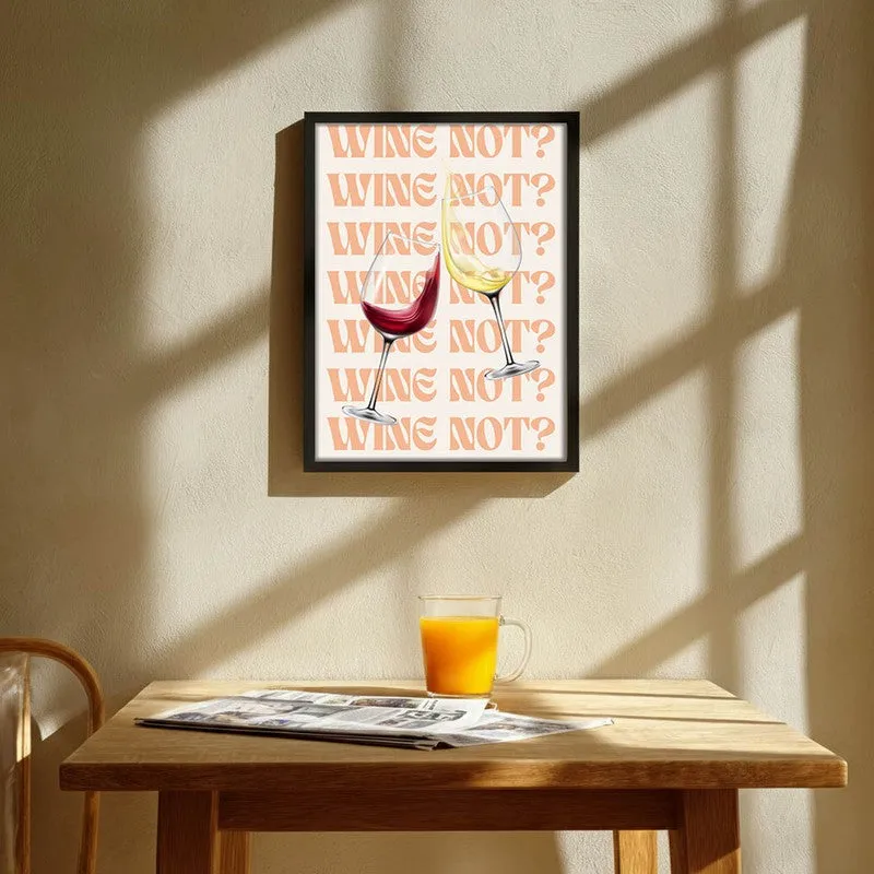 Wine Not Archival Canvas Wall Art - Black media 1