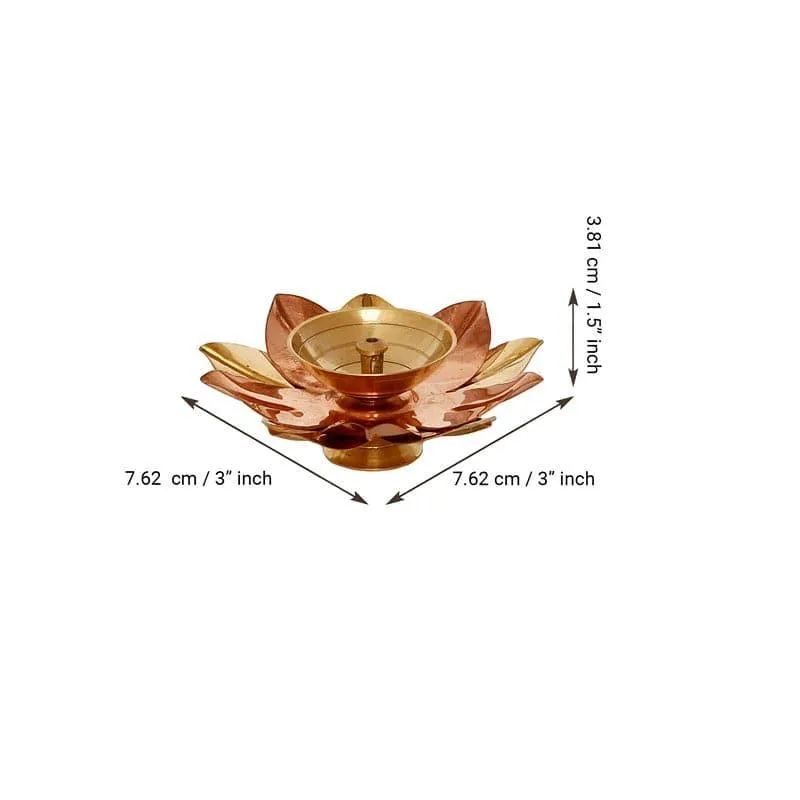 Lotus Bloom Brass Diya media 4