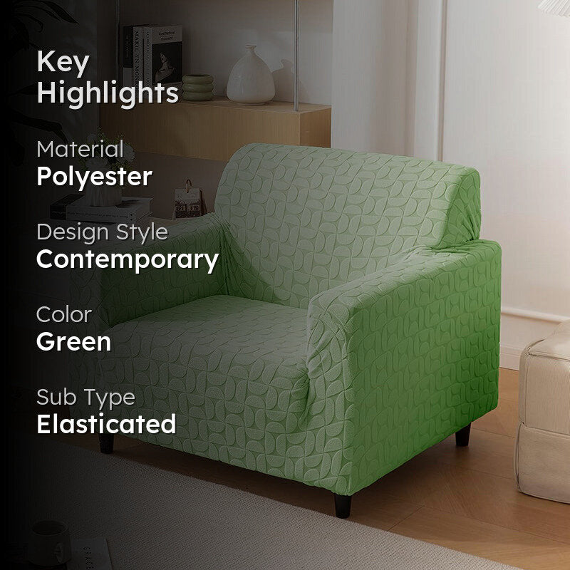 Urbana Jacquard Sofa Cover - Green media 2