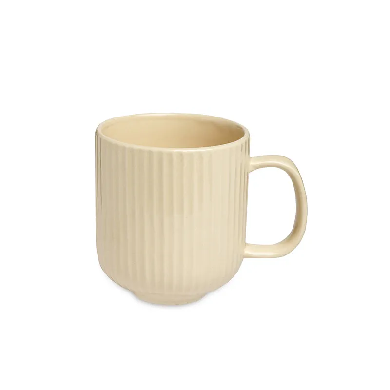Vantera Beige Ceramic Mug And Tray (220 mL Each) - Three Piece Set media 4