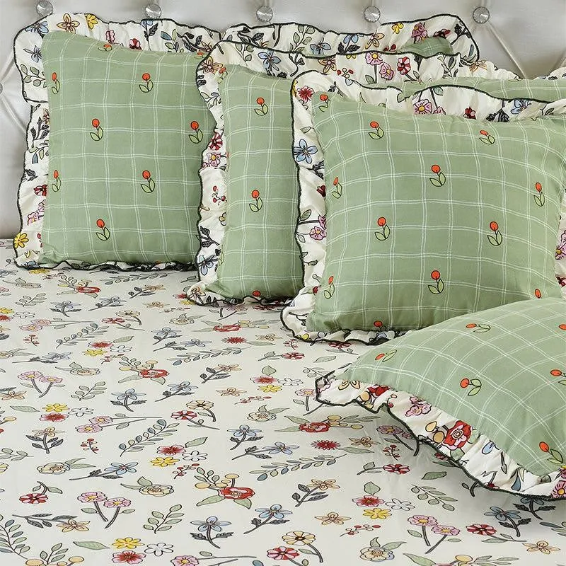 Natura Frilled Floral Microfiber Bedding Set - Five Piece Set media 4
