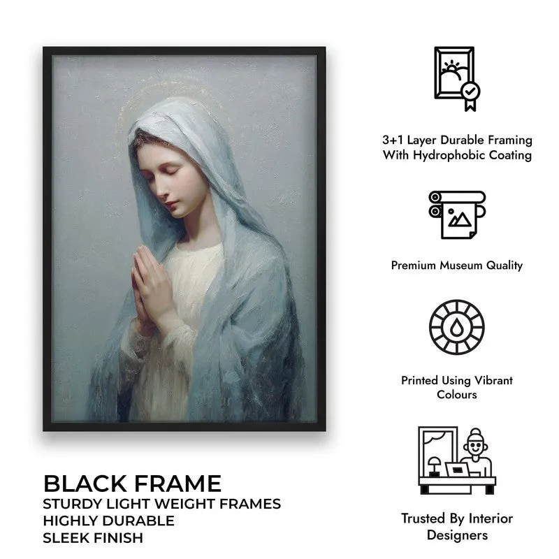 Mother Mary Archival Paper Wall Painting With Black Frame media 7