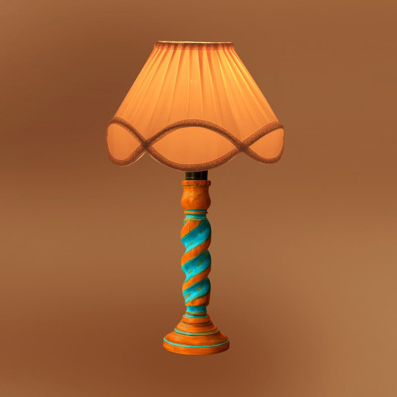 Elara Myra Wooden Table Lamp - OffWhite media 7