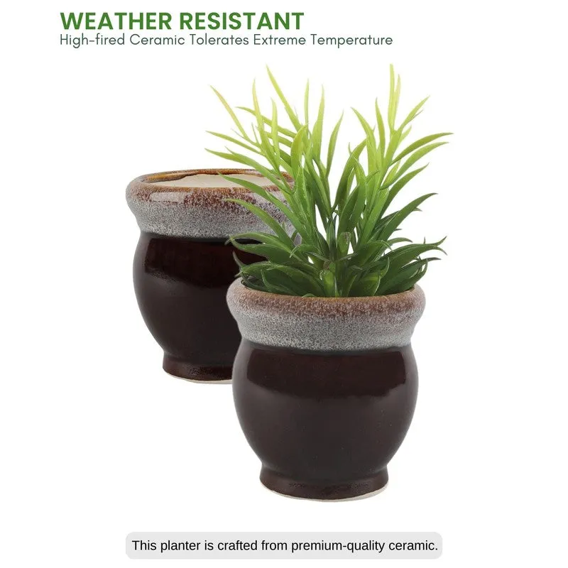 OpulentLeaf Ceramic Planters - Set Of Two media 5