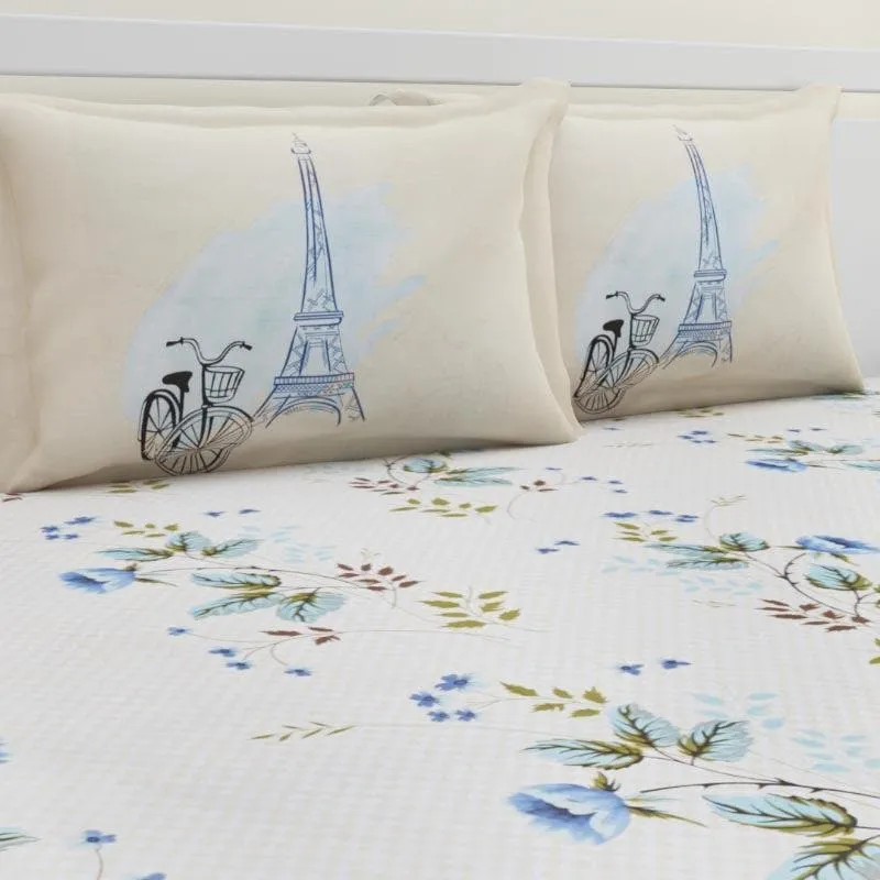 Mritika Printed Cotton Bedsheet (Cream) - 180 TC media 4