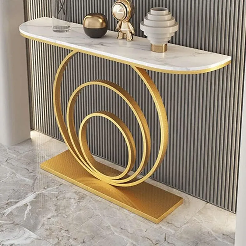 Elegant Metal Console Table with Marble Top - Medium media 6
