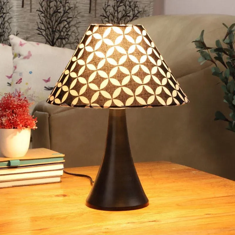 Tatania Bowie Fabric Table Lamp - Black,White media 1