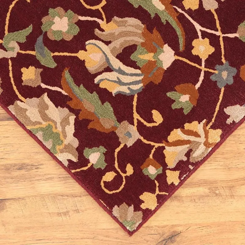 Sedna Hand Tufted Ethnic Wool & Nylon Carpet - Maroon media 6