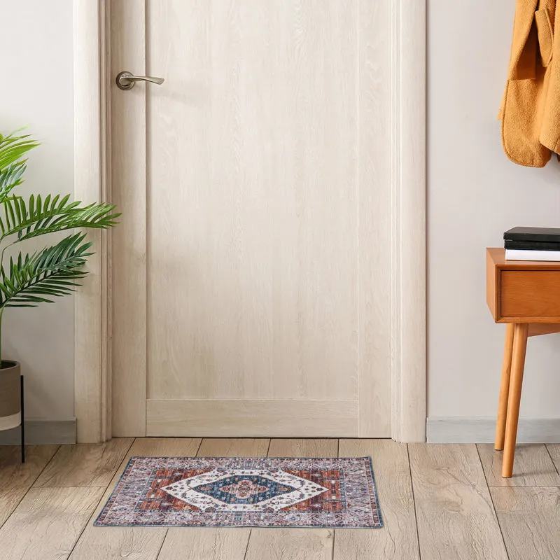 Orlena Cotton Door Mats - White & Red media 6