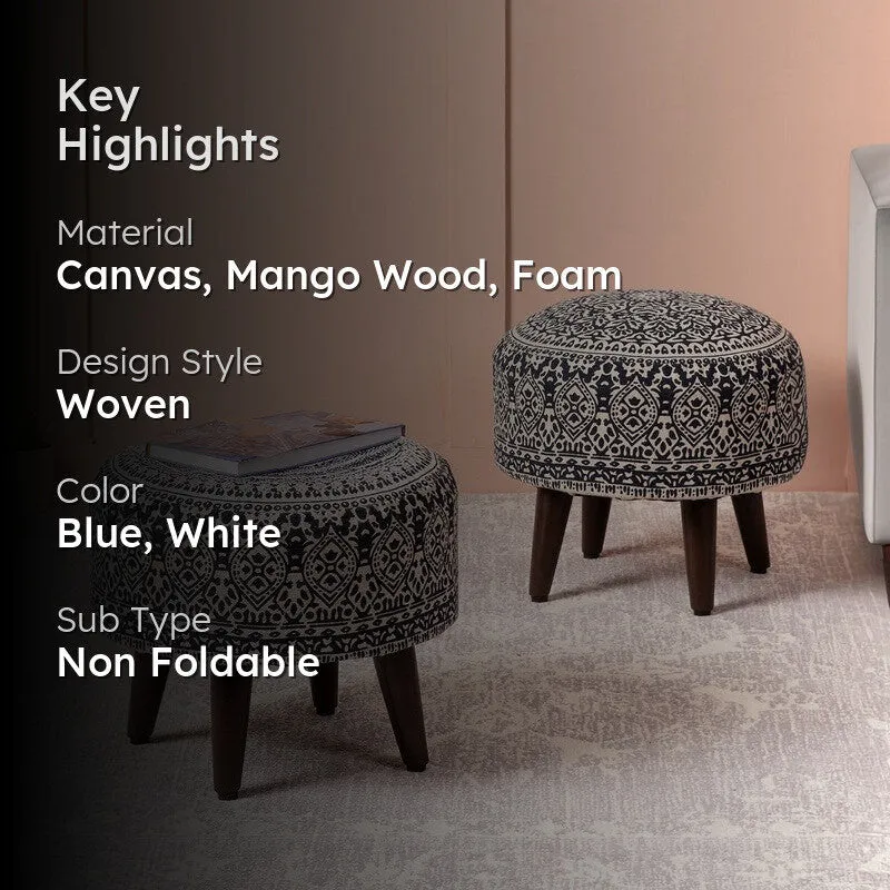 Chenova Cotton Ottoman (Blue) - Set Of Two media 2