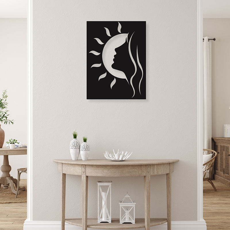 Lady And Sun Black Iron Wall Accent