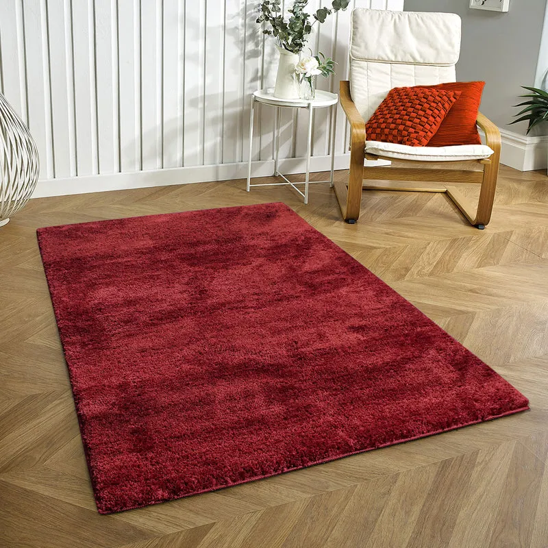 Nuo Luxe Tufted Micro Fiber Area Rug - Maroon media 1