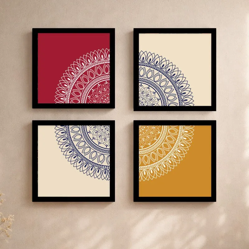 The Art of Stillness Paper Wall Painting - Set Of Four media 5