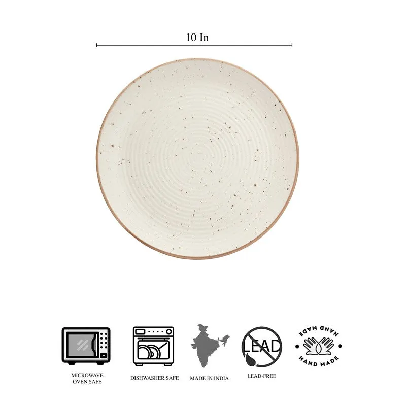 Brownline Off White Stoneware Dinner Plate - Set Of Six media 8