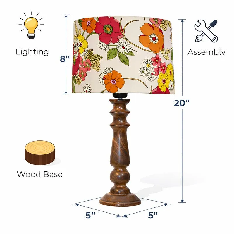 FloralFlare Glow Wooden Table Lamp media 8
