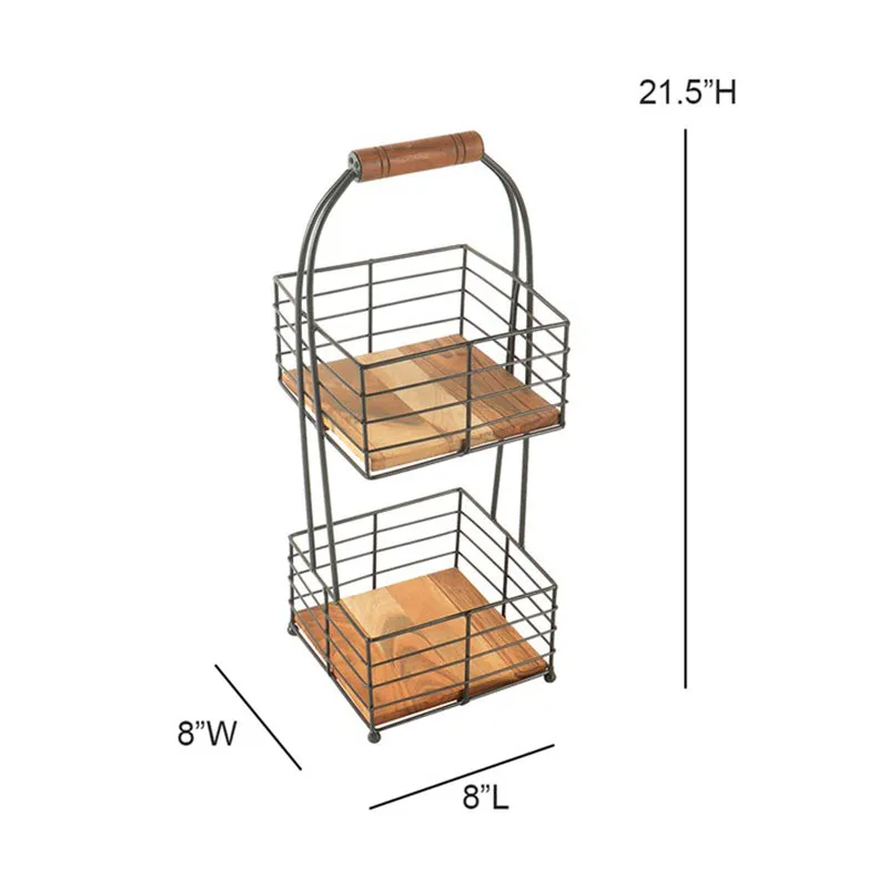 IronHarvest Metal Two-Tier Fruit Basket media 8